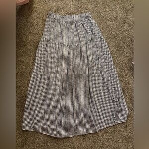 Universal Thread Navy and White Check Tiered Maxi Skirt